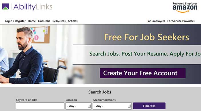 Ability Links Job Board Homepage